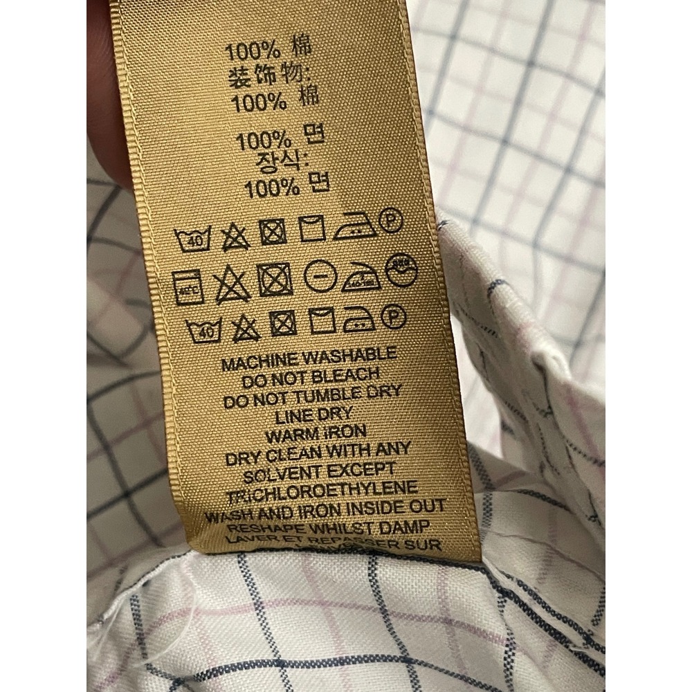 Burberry Brit Short Sleeve Button Down Shirt Mens XL White Check Cotton Pocket - Picture 8 of 10